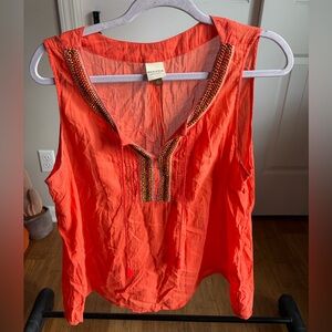 Sonoma Women's Vibrant Orange Beaded Blouse